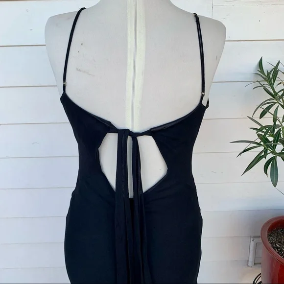 Vintage Betsey Johnson 90s 2000 100% silk Maxi midi dress embroidered low back - Picture 9 of 13